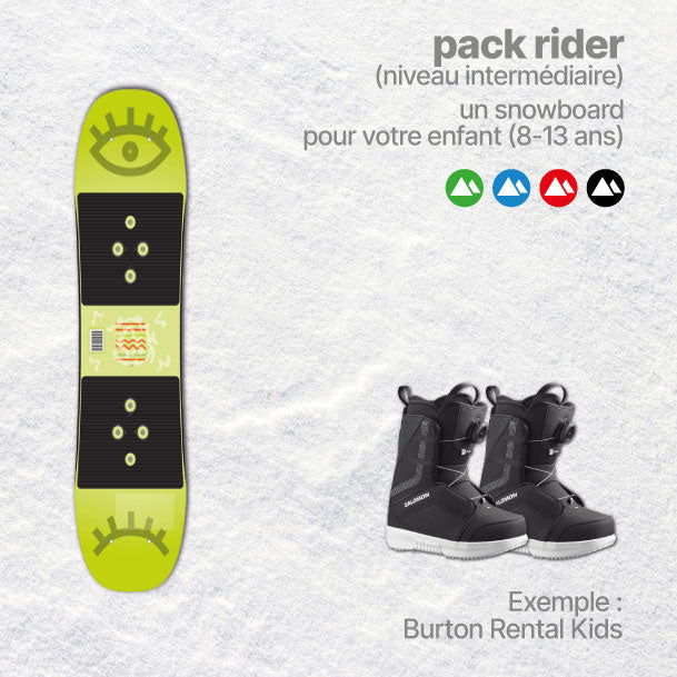 Abonnement Semaine Pack Snowboard Rider enfants (ref.526)